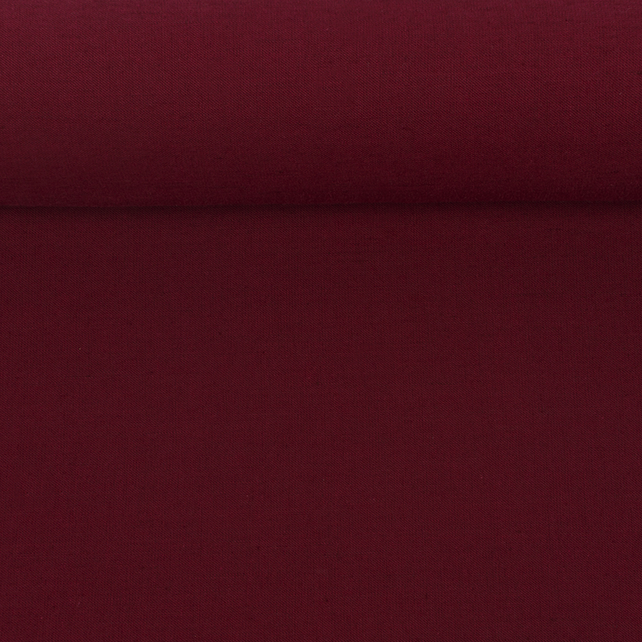 Lush red semi-linen fabric with elastane, 165 g/m²