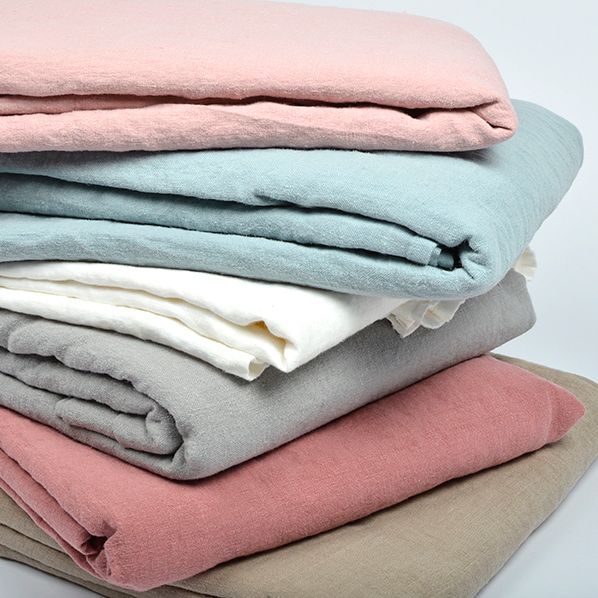 Pale blue washed linen bed sheet, 140x220 cm. Linen By Linas