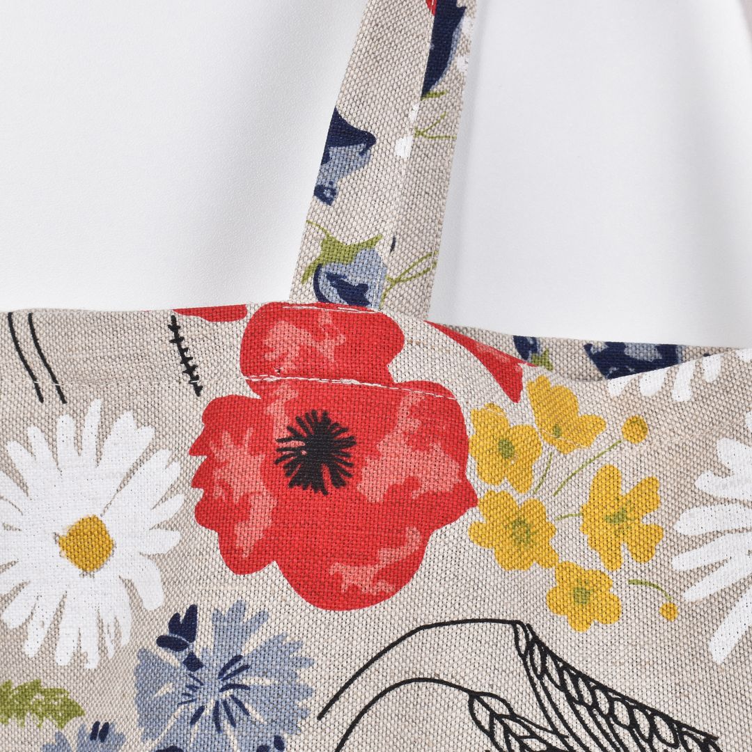 Linen shopping bag "Meadow flowers" Linen By Linas