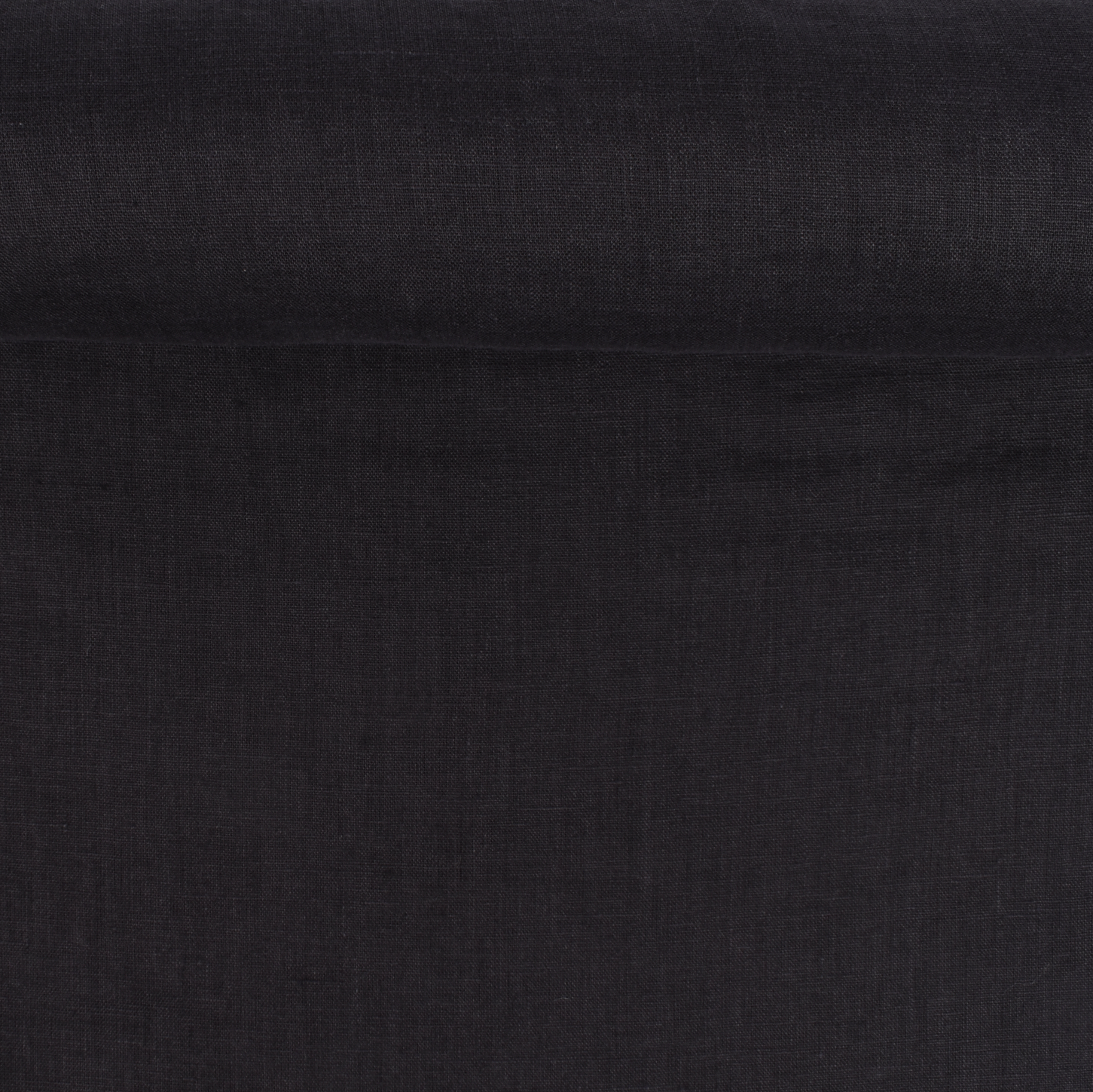 Washed linen fabric in graphite color, 130 g/m²